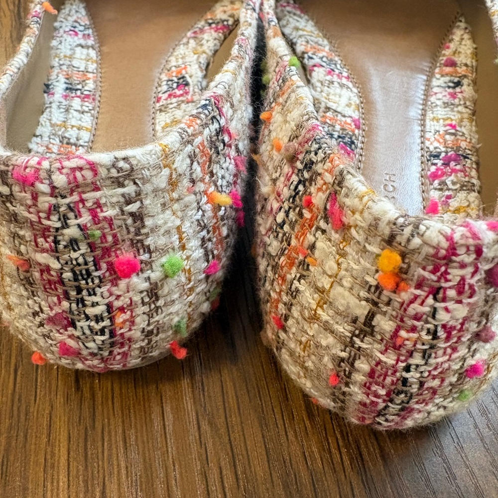 Tory Burch Colorful Tweed Flats with Gold Accent - Picture 6 of 12
